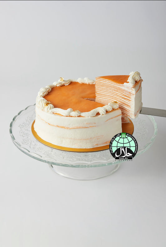 6 inch thai tea crepe cake for birthday celebration