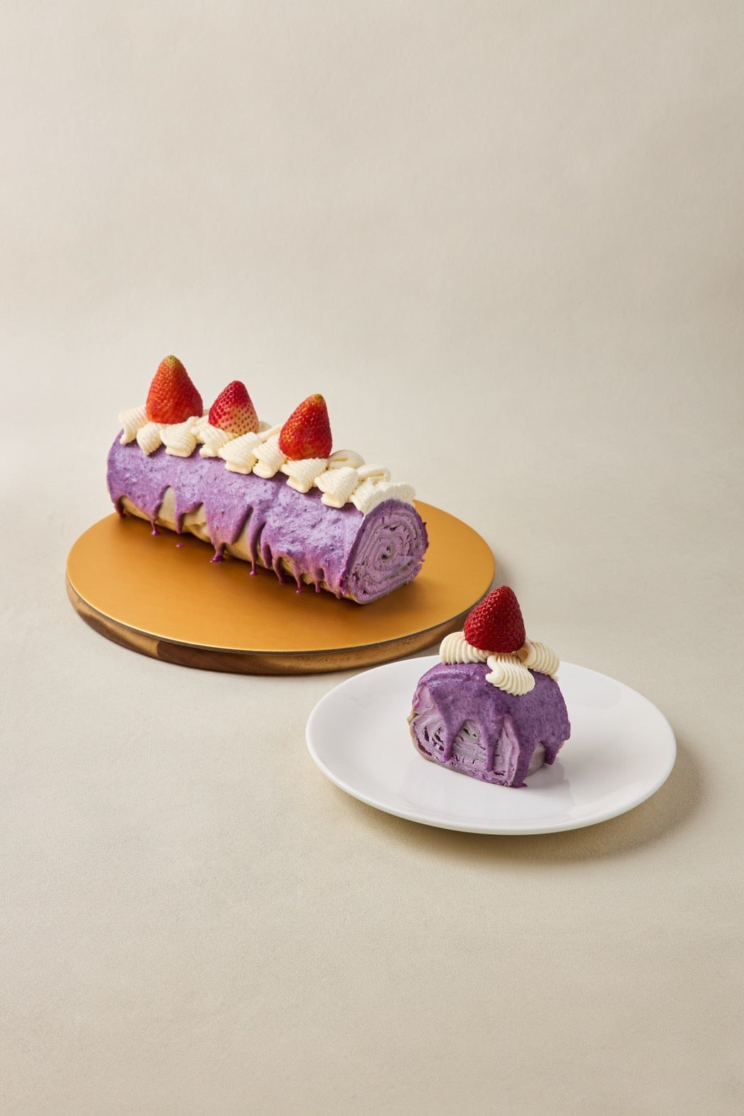Log Crepe Cake Taro 22cm