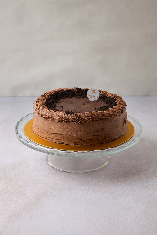 6 inch chocolate crepe cake with Orea crumb topping