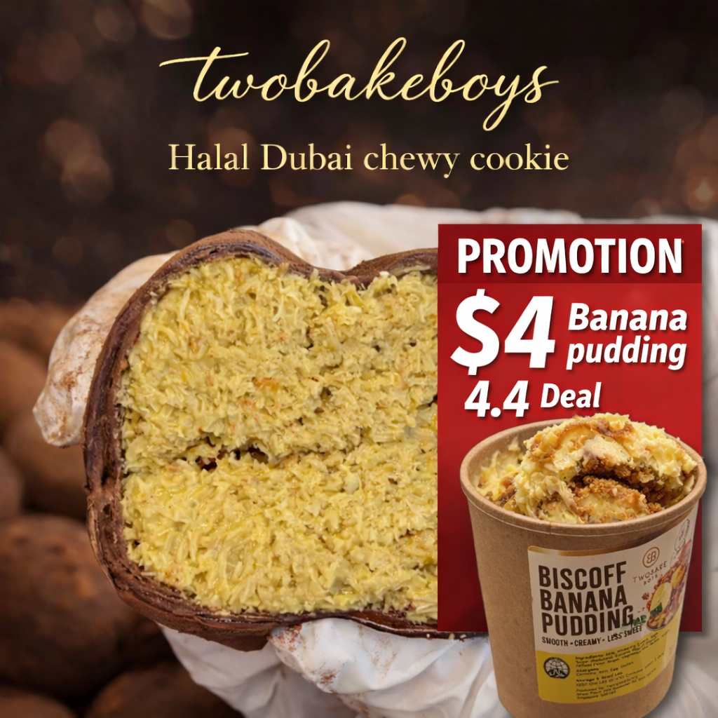 4.4 Deal get Box of 4 chewy cookie + $4 Biscoff Banana pudding