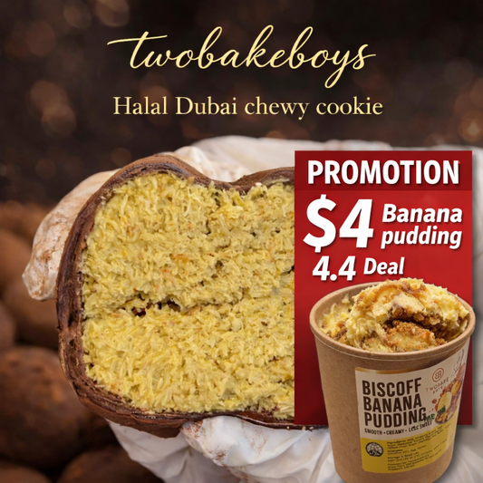 4.4 Deal get Box of 4 chewy cookie + $4 Biscoff Banana pudding