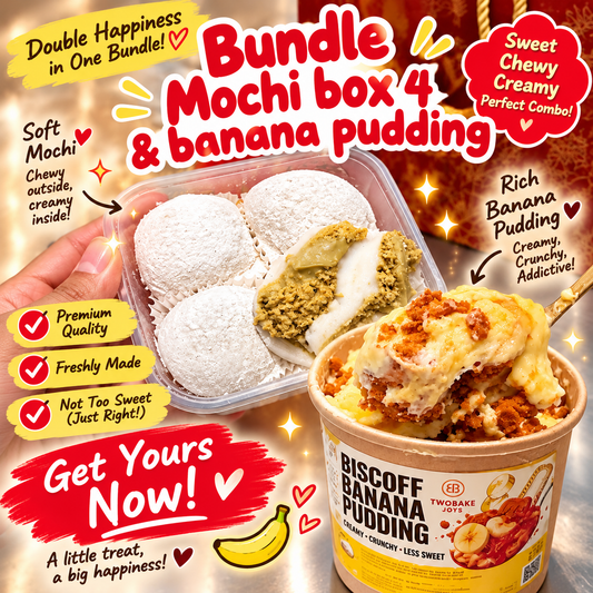 Bundle Mochi Dubai Chewy Cookie Box of 4 + Biscoff banana pudding 1