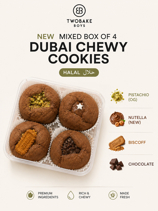 New Mixed box of 4 Pistachio / Nutella/ Choc / Biscoff