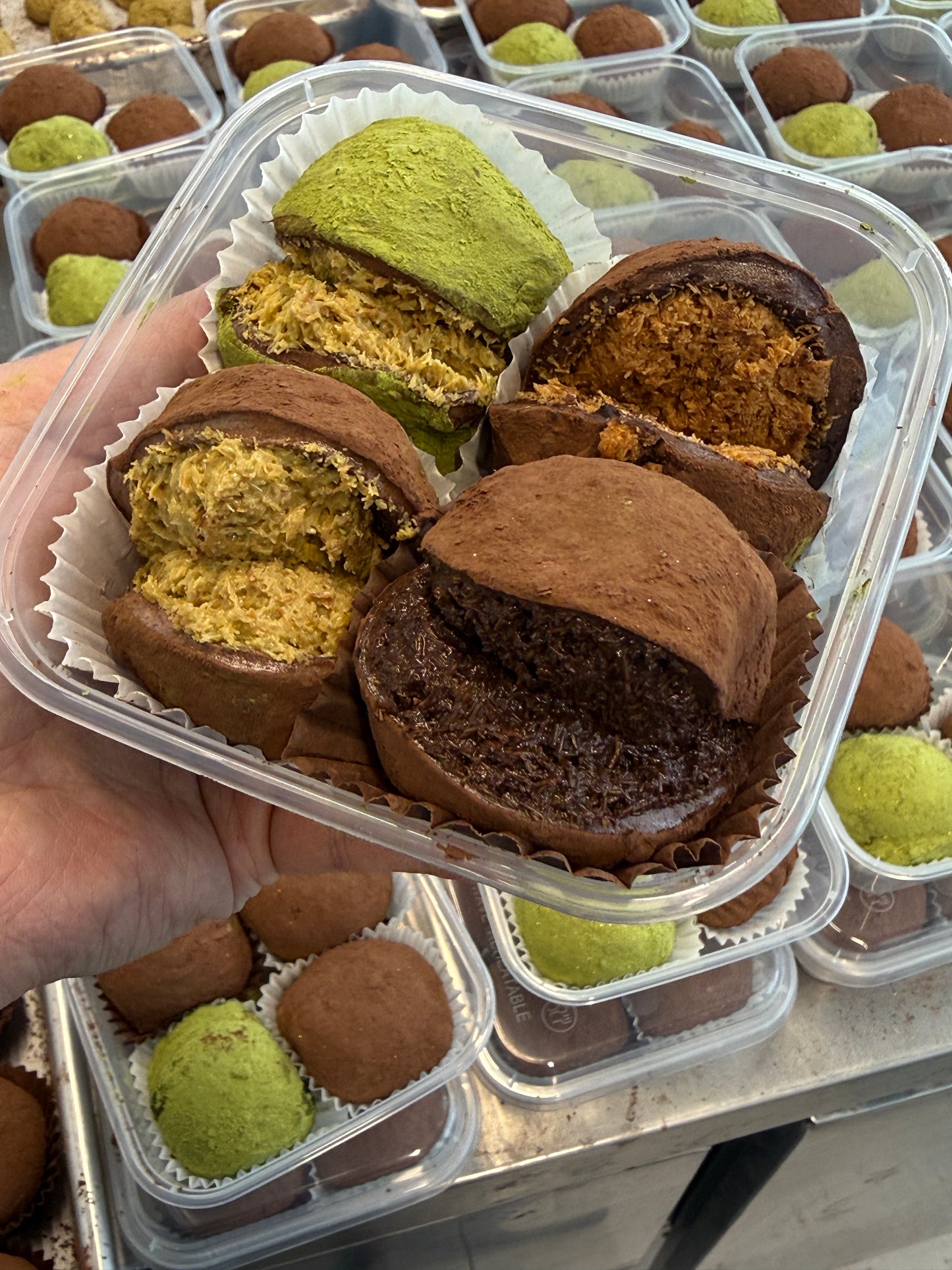 New Mixed Halal Dubai Chewy Cookie (1 Pistachio kunafa/ 1 Chocolate/ 1 Matcha / 1 Biscoff)