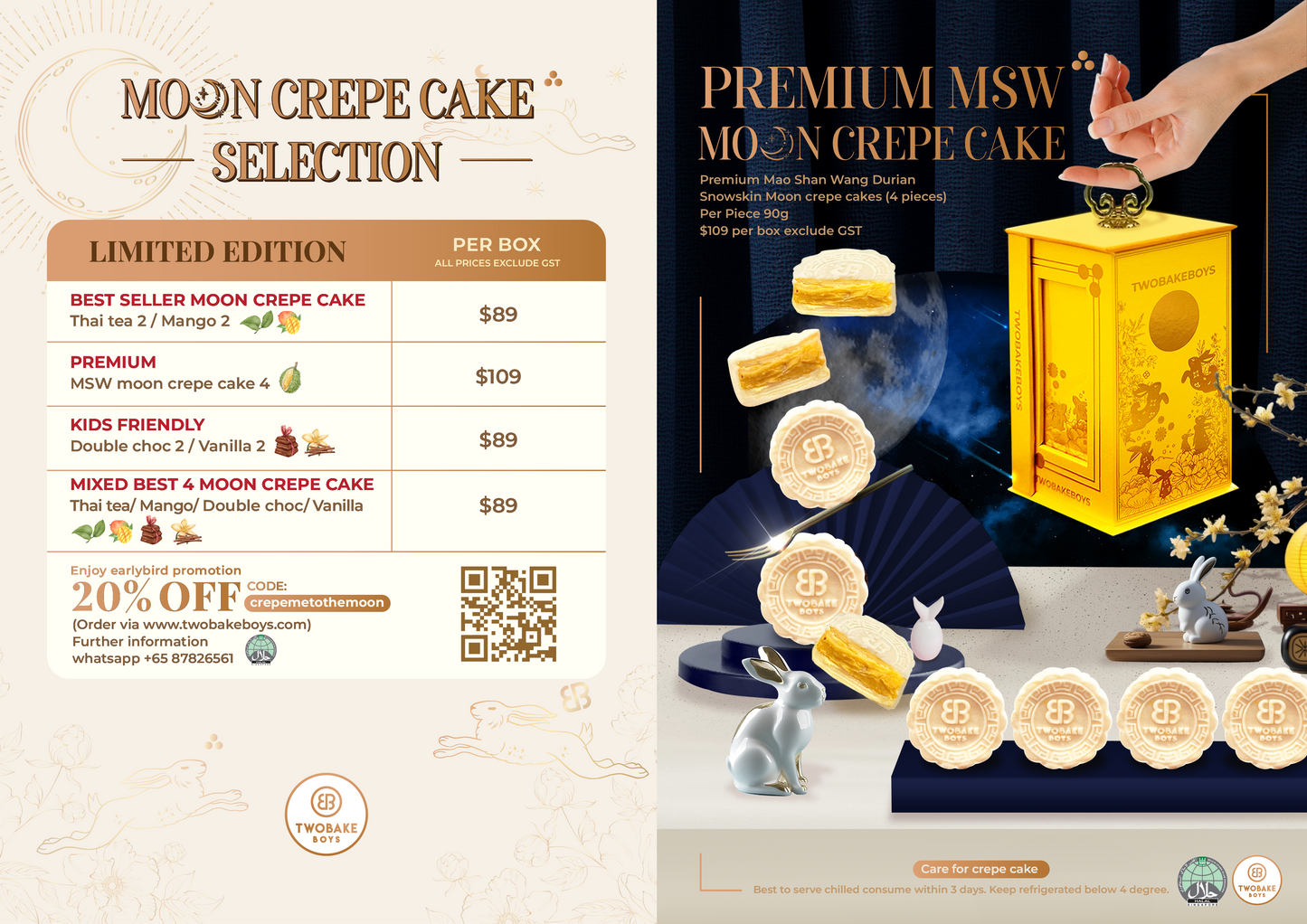 Moon Crepe Cake Gift Box 🧡🥭