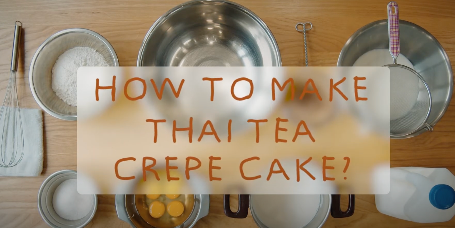 Load video: How to make thai tea crepe cake