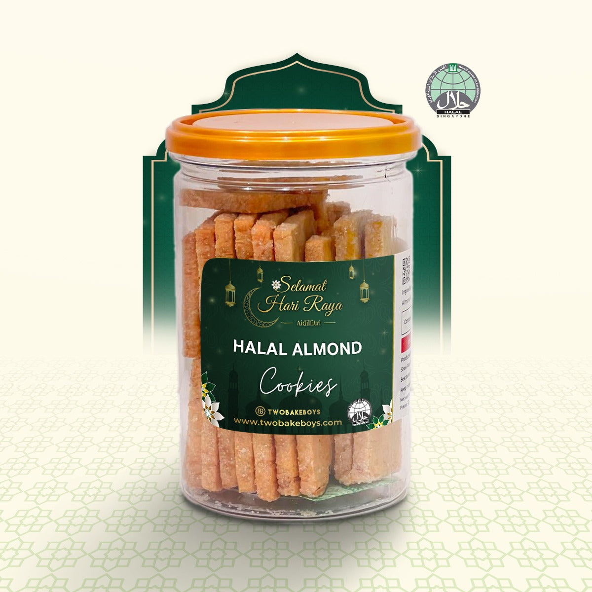 Halal Premium Almond Cookies Size L 280g✨ 30 pieces