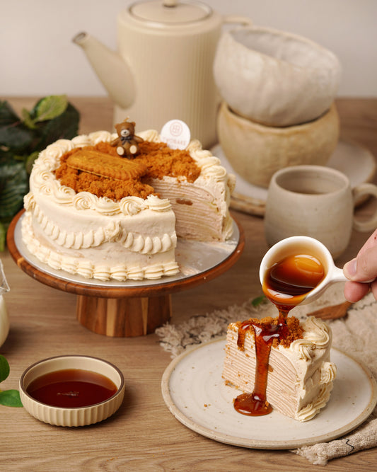 Caramel Biscoff crepe cake 6"  suitable for 6-8 pax