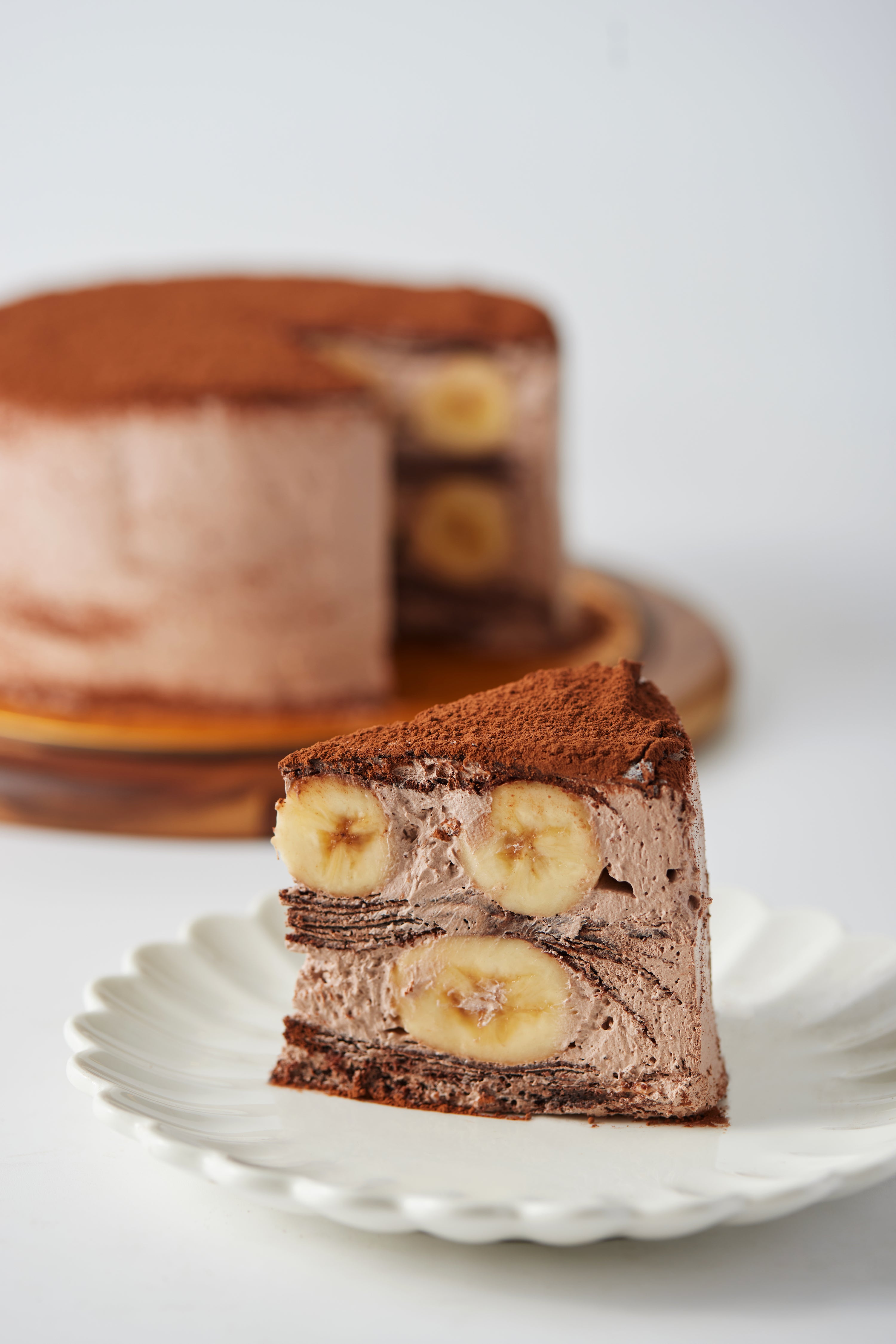 Chocolate Banana Crepe Cake (Slice) - Crepes 21