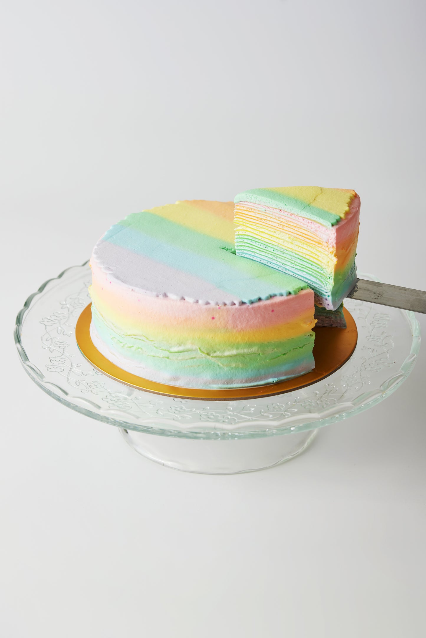 6 inch rainbow vanilla crepe birthday cake